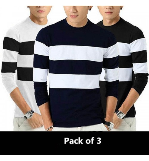 Pack of 3 Color Tone Round Neck T-Shirts